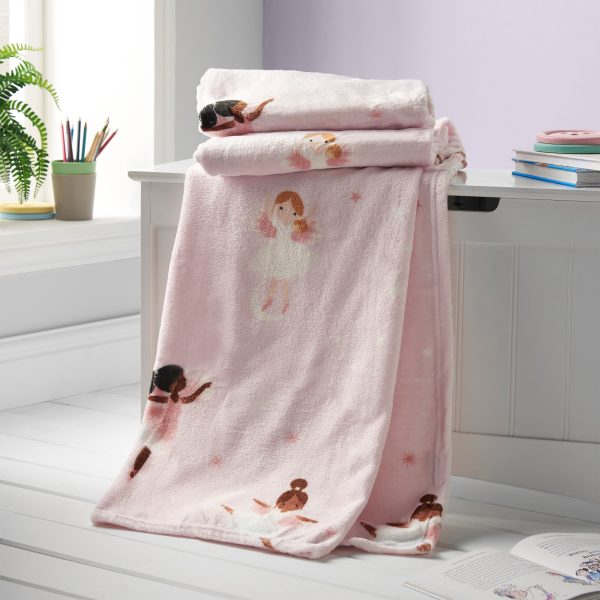 Catherine Lansfield Dancing Fairies Cosy Fleece Blanket Throw | Bed Sava