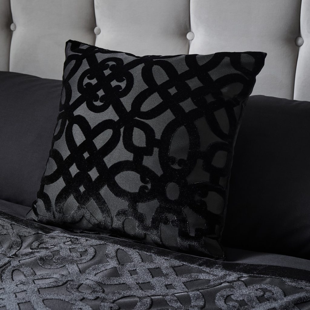 Catherine Lansfield Lattice Cut Velvet Cushion