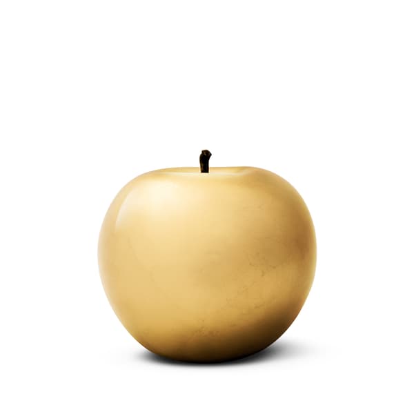 Apple Plated Gold Fruit Sculpture 20cm x 15cm  Andrew Martin | Bed Sava
