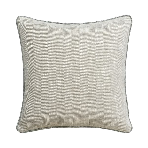 Summit Linen, Sustainable Feather, Cushion, 55cm x 55cm - Andrew Martin Cotton Blend & Linen Blend & Viscose Blend Herringbone & Plain & Plain Texture