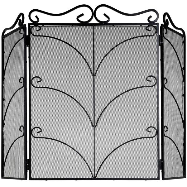 Heavy Large Black Ornate Fire Screen | Bed Sava