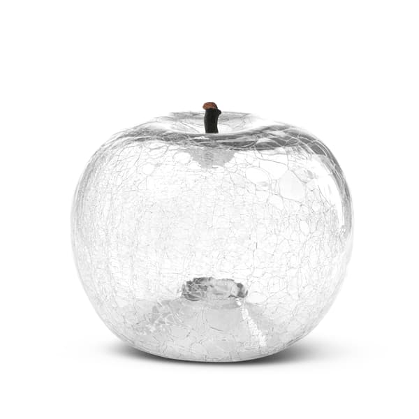 Apple  Crackled Transparent 12Cm X 10Cm Fruit Sculpture 12cm x 10cm  Andrew Martin | Bed Sava