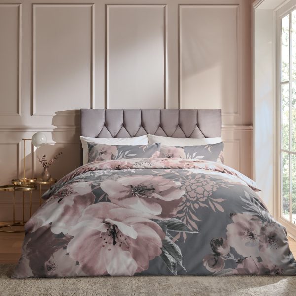 Catherine Lansfield Dramatic Floral Reversible Duvet Cover Set with Pillowcases | Bed Sava