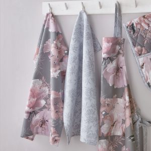 Catherine Lansfield Dramatic Floral Cotton Kitchen Tea Towel Pair | Bed Sava