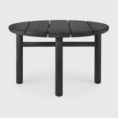 Ethnicraft Black Outdoor Side Table Teak Quatro