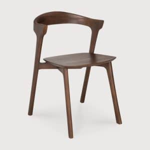 Ethnicraft Bok Dining Chair  Solid Teak with Walnut Finish Sculptural Modern Design FSC Certified | Bed Sava