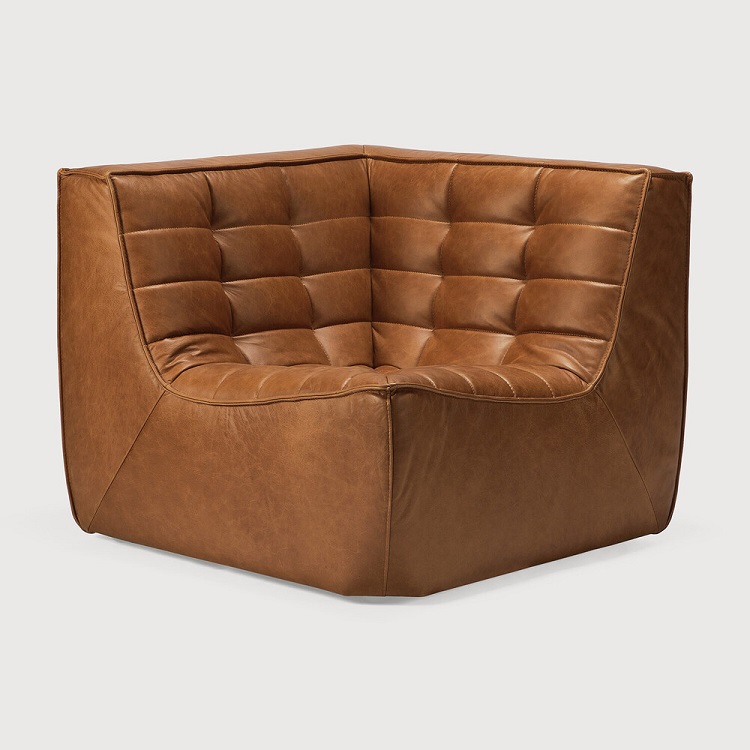 Ethnicraft N 701 Modular Sofa - Leather old saddle leather corner