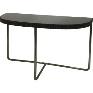 Knightsbridge Half Moon Console Table with Black Tinted Glass | Bed Sava