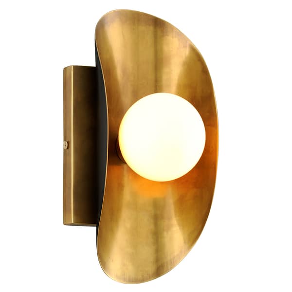 Hopper Single Wall Light, Black/Brass - Andrew Martin