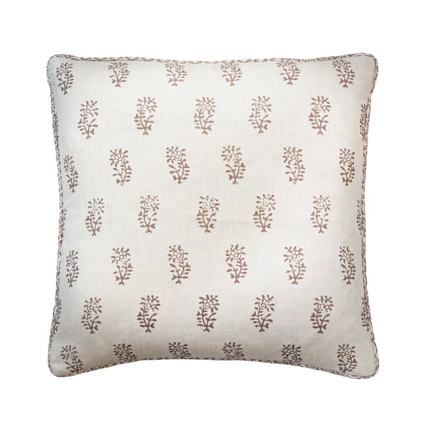 Thyme Twig, Sustainable Feather, Cushion, 55cm x 55cm - Andrew Martin Linen & Linen Blend Floral & Small Prints