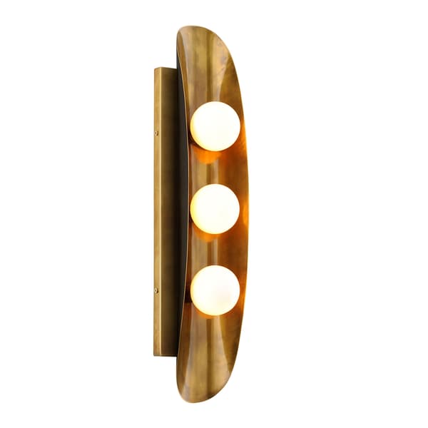 Hopper Treble Wall Light, Black/Brass - Andrew Martin