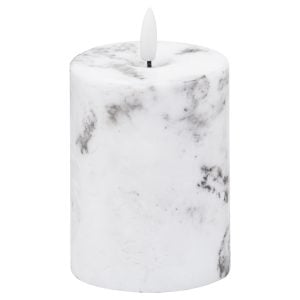 Luxe Collection Natural Glow 3×4 Marble Effect LED Candle | Bed Sava
