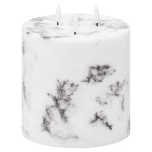 Luxe Collection Natural Glow 6×6 Marble Effect LED Candle | Bed Sava