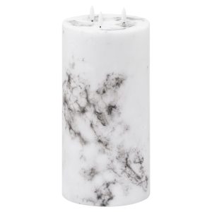 Luxe Collection Natural Glow 6×12 Marble Effect LED Candle | Bed Sava