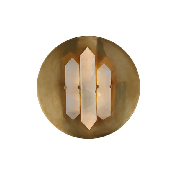 Halcyon Round Wall Light, Brass/Neutral - Andrew Martin