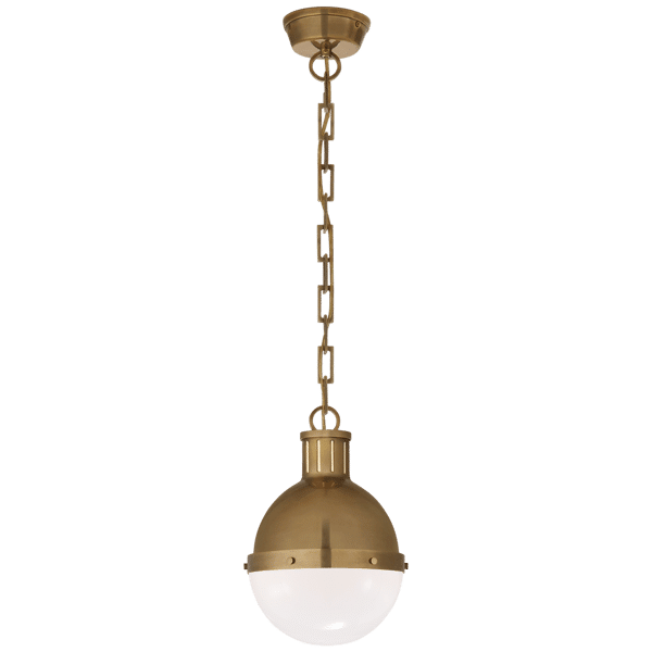 Hicks Pendant Brass, Pendant Light, Small, Hand-Rubbed Antique Brass - Andrew Martin