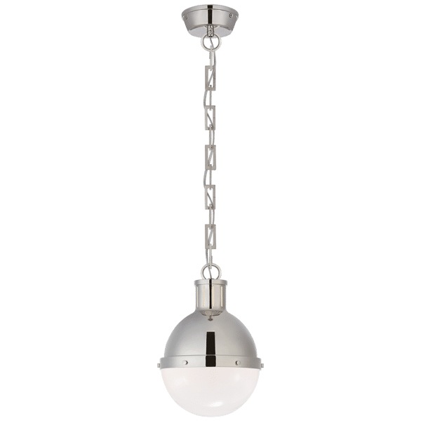 Hicks Pendant Nickel, Pendant Light, Small, Polished Nickel - Andrew Martin