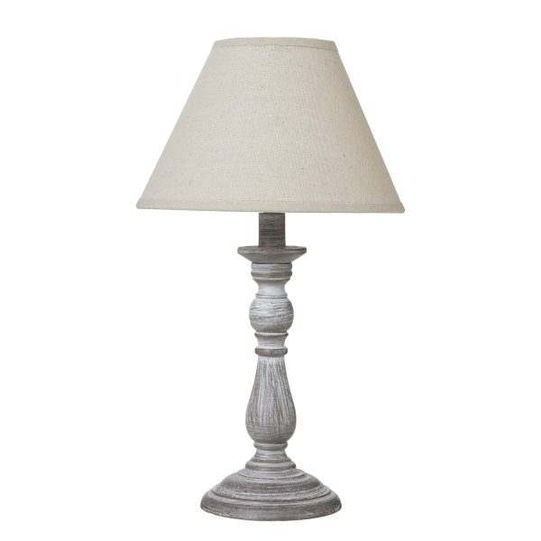 Augusta Column Table Lamp With Linen Shade | Bed Sava
