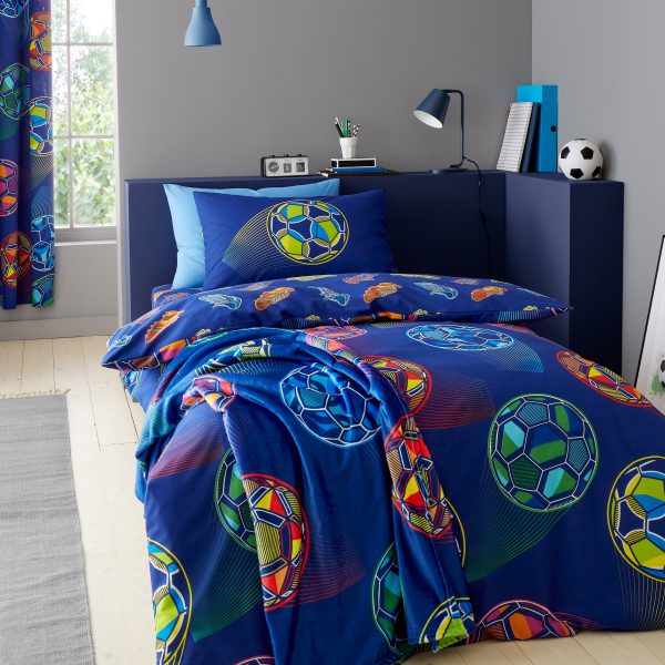 Catherine Lansfield Bright Football Reversible Duvet Cover Set with Pillowcases | Bed Sava