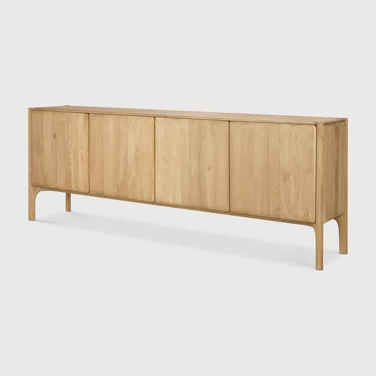 Ethnicraft PI Oak Sideboard with Rounded Corners width 230 depth 45 height 83cm