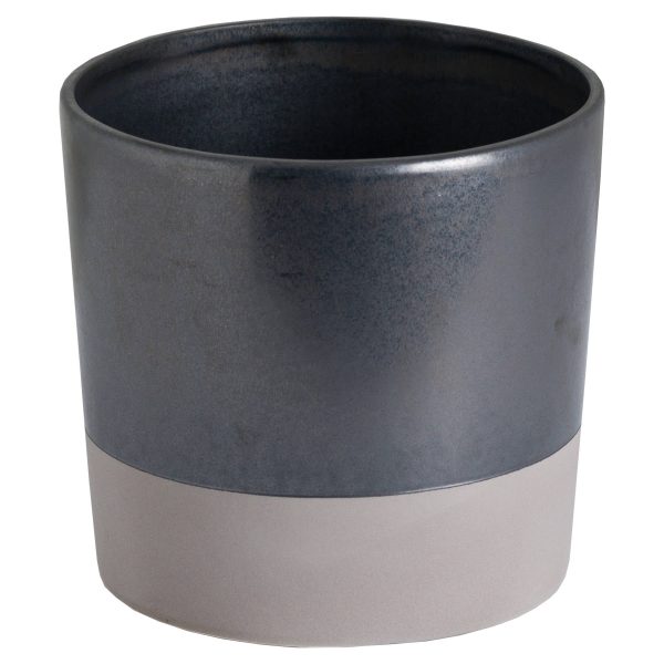 Large Metallic Grey Ceramic Planter | Bed Sava