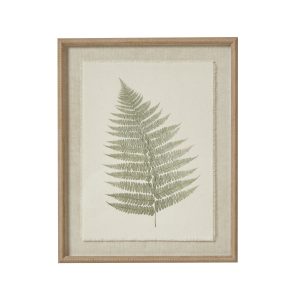 Bracken Art On Texture Torn Paper With Beaded Frame | Bed Sava