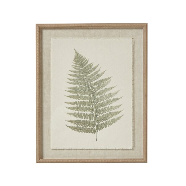 Bracken Art On Texture Torn Paper With Beaded Frame | Bed Sava