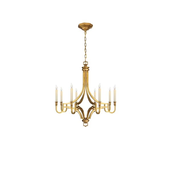Mykonos Chandelier Brass, Antique-Burnished Brass - Andrew Martin