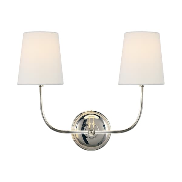 Vendome Double Wall Light Nickel, Light, Double, Polished Nickel - Andrew Martin