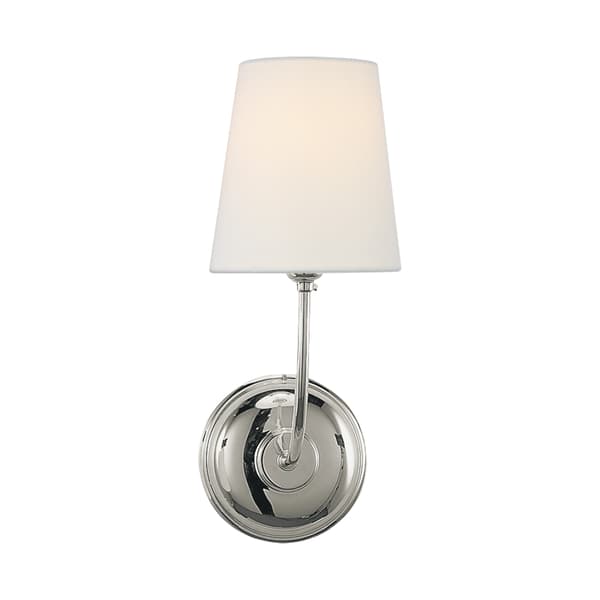 Vendome Single Wall Light Nickel, Light, Single, Polished Nickel - Andrew Martin