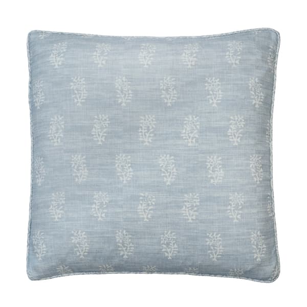 Thyme Sky On Linen, Sustainable Feather, Cushion, 55cm x 55cm, Linen on Sky - Andrew Martin