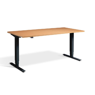Height Adjustable Beech Lavoro Desk - Advance silver 140 x 70 cm