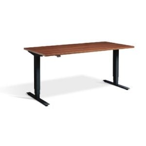 Height Adjustable Natural Dijon Walnut Lavoro Desk  Advance silver 120 x 80 cm | Bed Sava