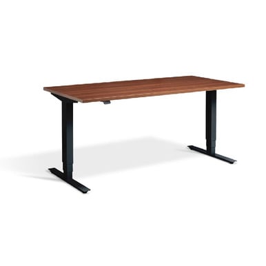 Height Adjustable Natural Dijon Walnut Lavoro Desk - Advance silver 140 x 80 cm