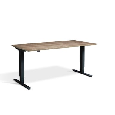 Height Adjustable Grey Nebraska Oak Lavoro Desk - Advance black 140 x 70 cm