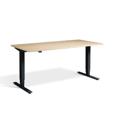 Height Adjustable Maple Lavoro Desk - Advance silver 120 x 70 cm