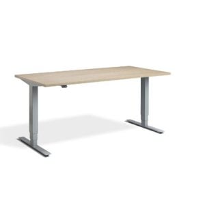 Height Adjustable Natural Oak Lavoro Desk  Advance black 160 x 70 cm | Bed Sava