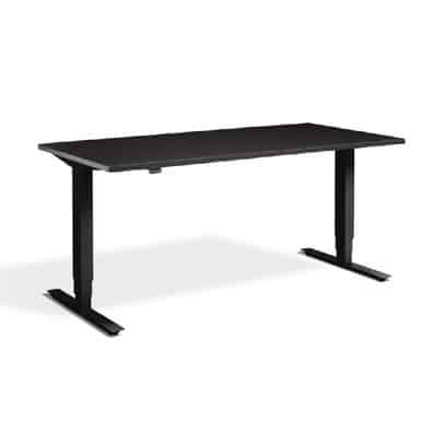Height Adjustable Soft Black Lavoro Desk - Advance silver 120 x 80 cm