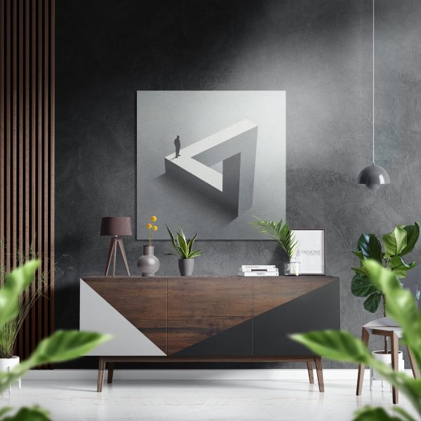 Loop Brushed Aluminium Dibond Wall Art | Bed Sava