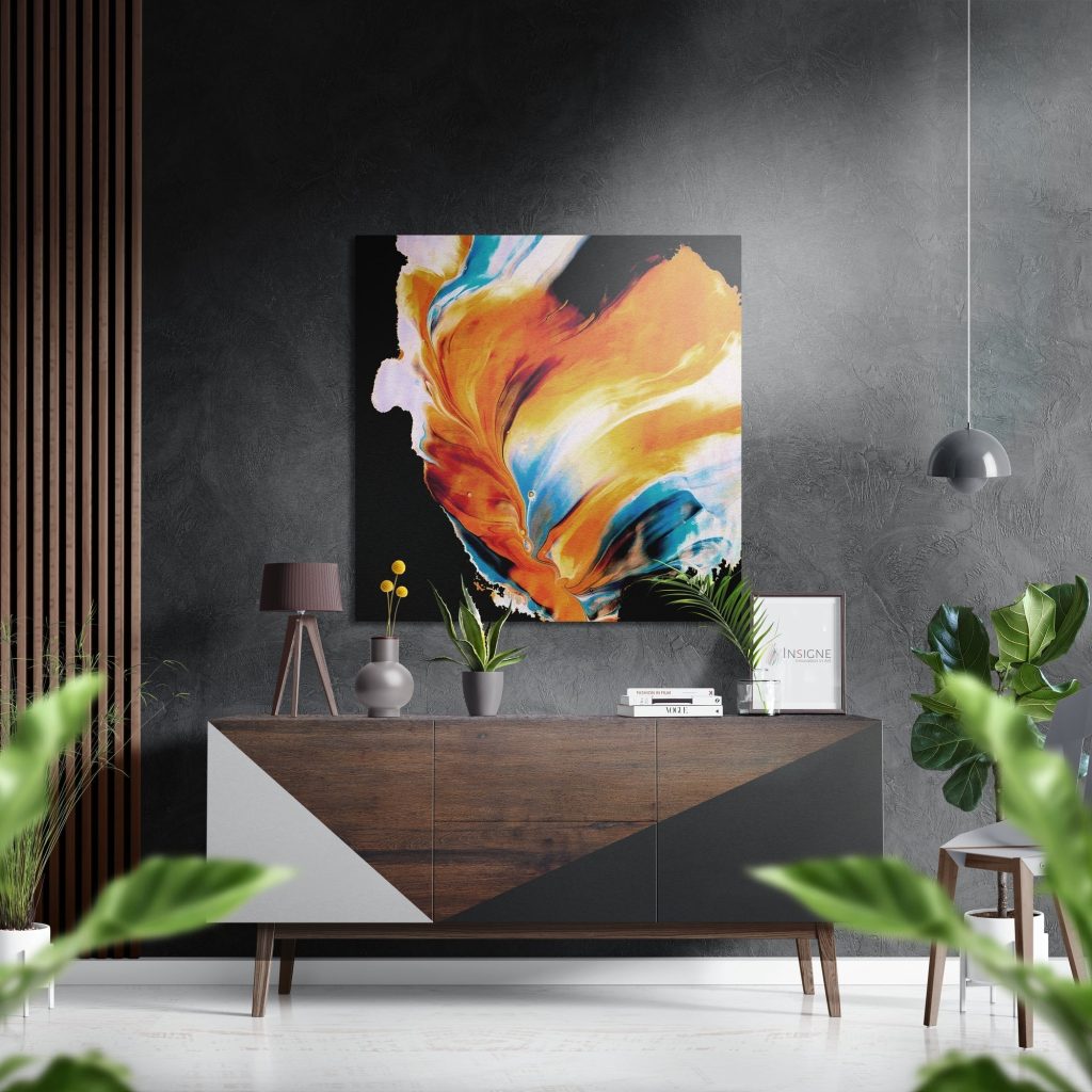 Dance of Orange Brushed Aluminium Dibond Wall Art