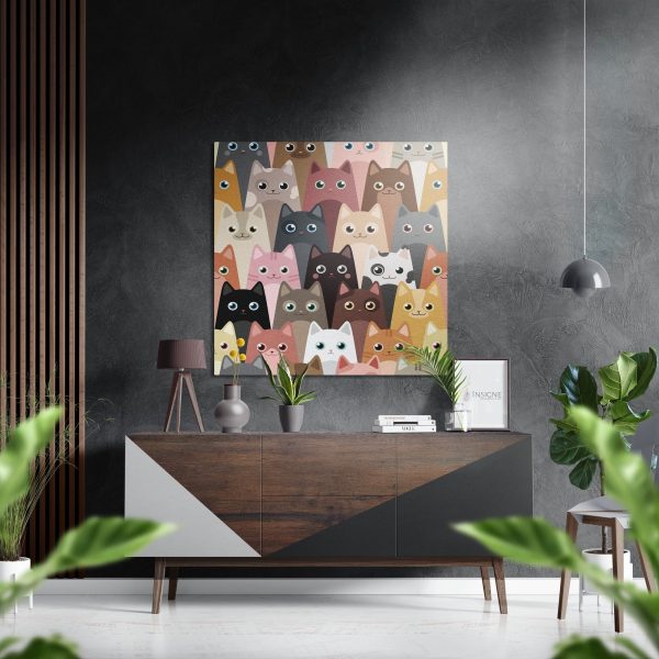 Kitties Brushed Aluminium Dibond Wall Art | Bed Sava