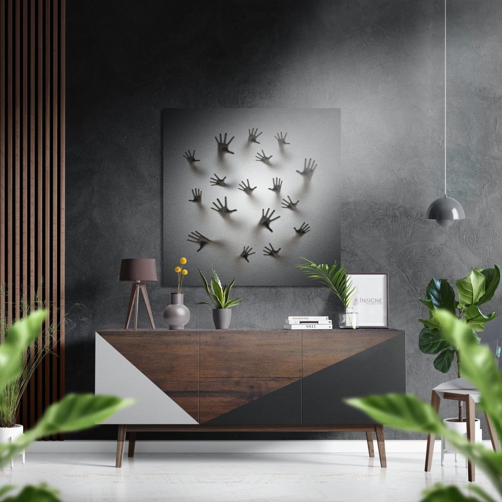 Hands Brushed Aluminium Dibond Wall Art