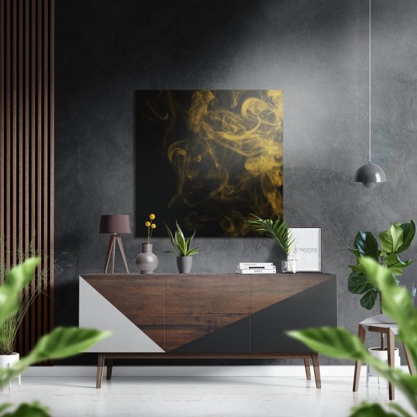 Yellow Smoke Brushed Aluminium Dibond Wall Art | Bed Sava