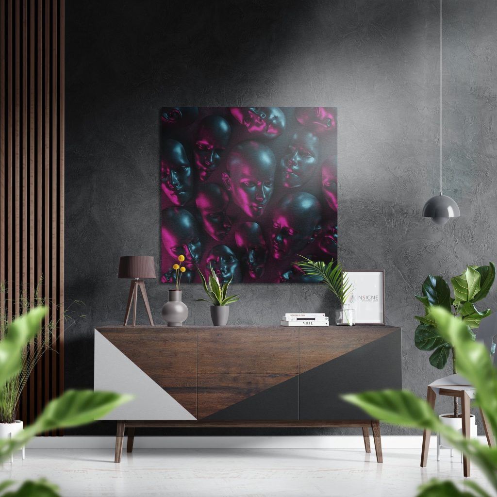 Heads Brushed Aluminium Dibond Wall Art