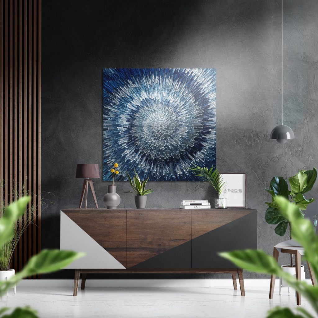 Blue Brushed Aluminium Dibond Wall Art