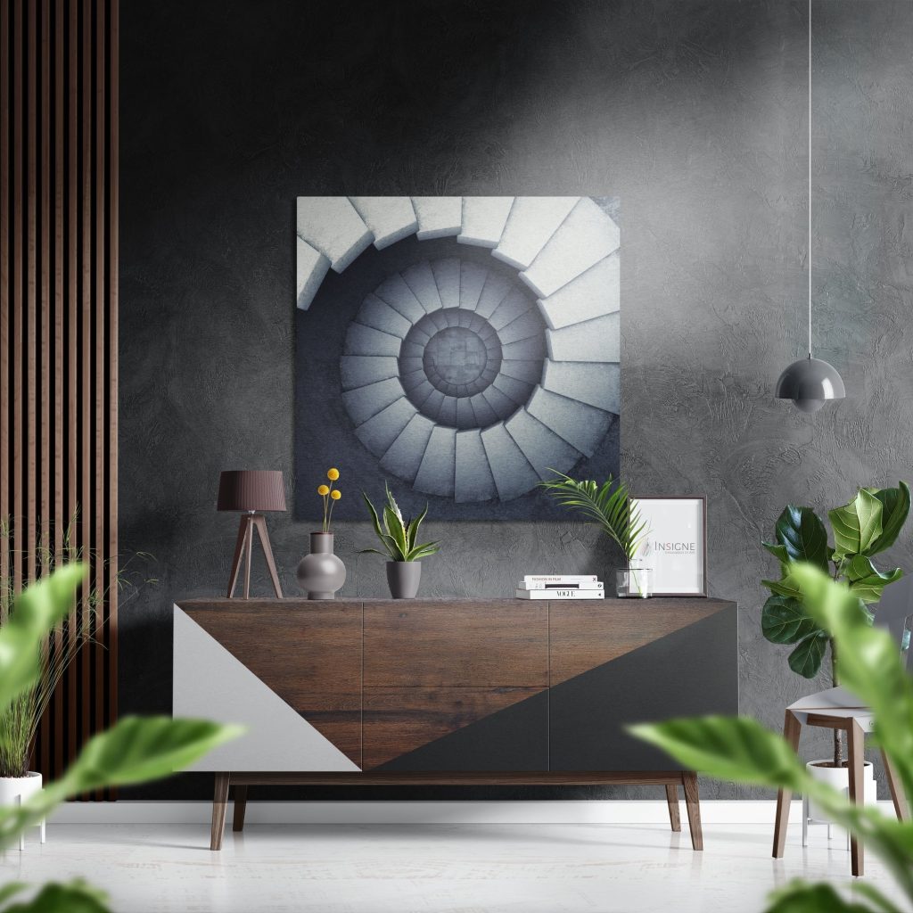 Stairs Brushed Aluminium Dibond Wall Art