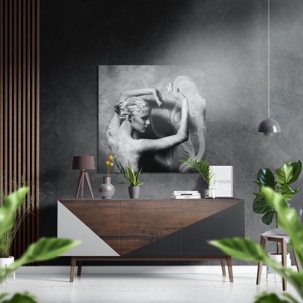 Dance with Smoke Brushed Aluminium Dibond Wall Art | Bed Sava