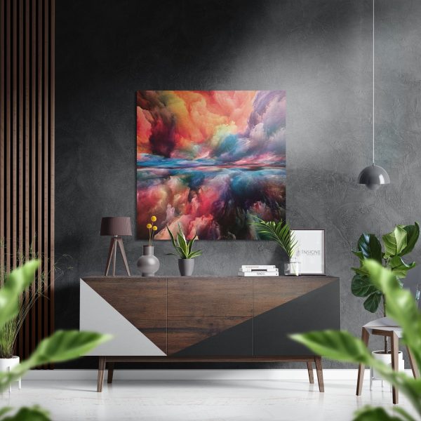 Colorful Clouds Brushed Aluminium Dibond Wall Art | Bed Sava