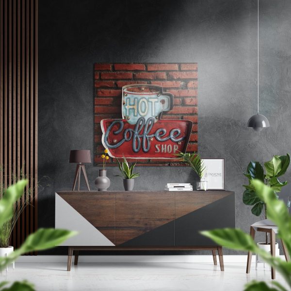 Hot Coffee Brushed Aluminium Dibond Wall Art | Bed Sava