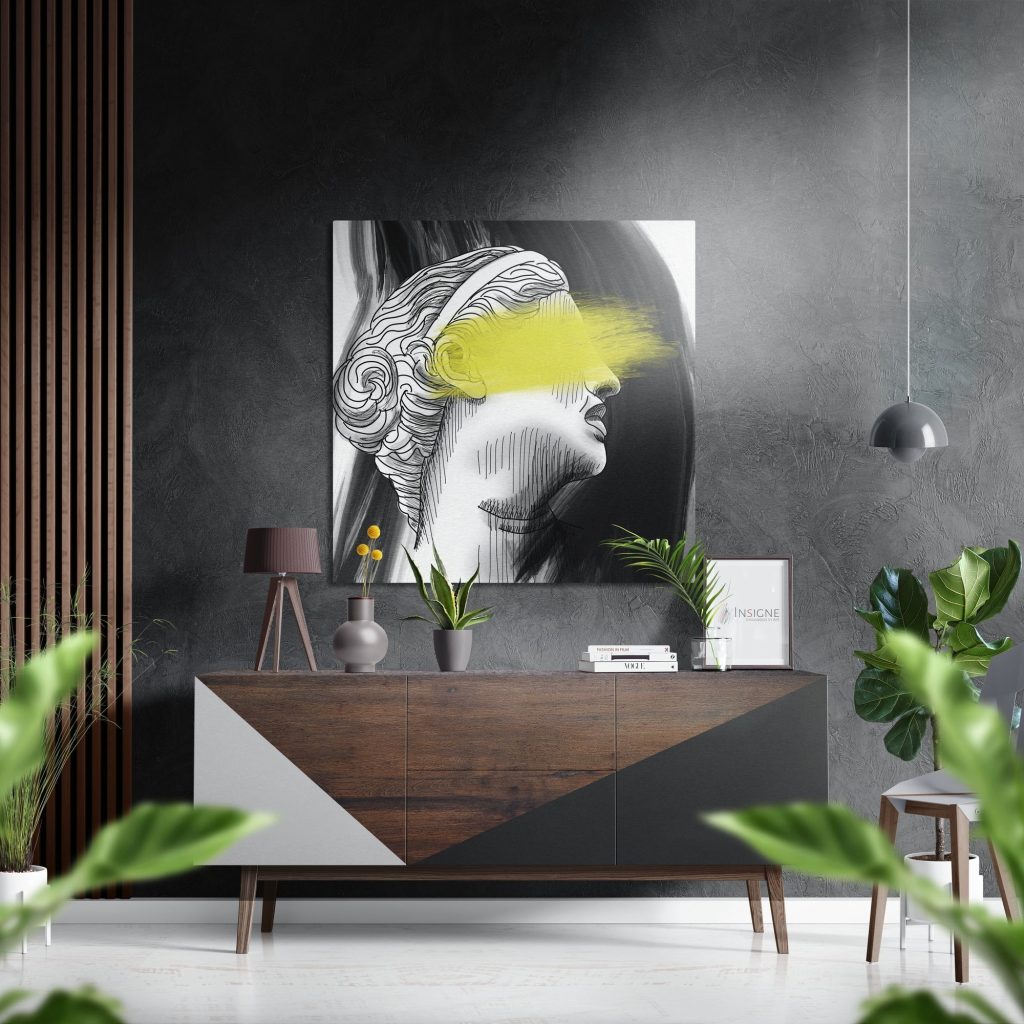 Yellow Protest Brushed Aluminium Dibond Wall Art